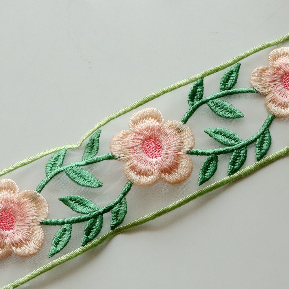 5cm Wide Mesh Bar Code Embroidery Lace Accessories