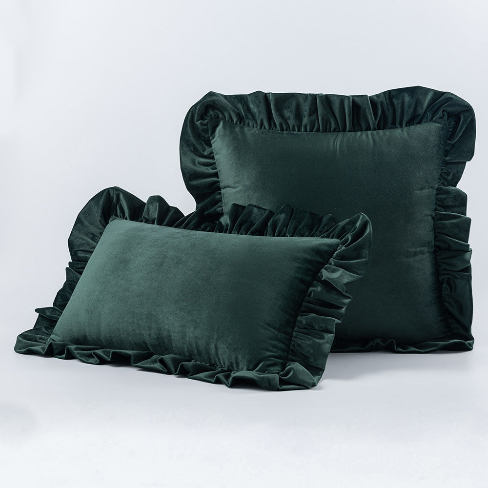 Nordic Velvet Lace Throw Pillows With Upholstered Living Room Sofa