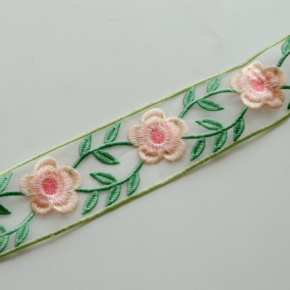 5cm Wide Mesh Bar Code Embroidery Lace Accessories