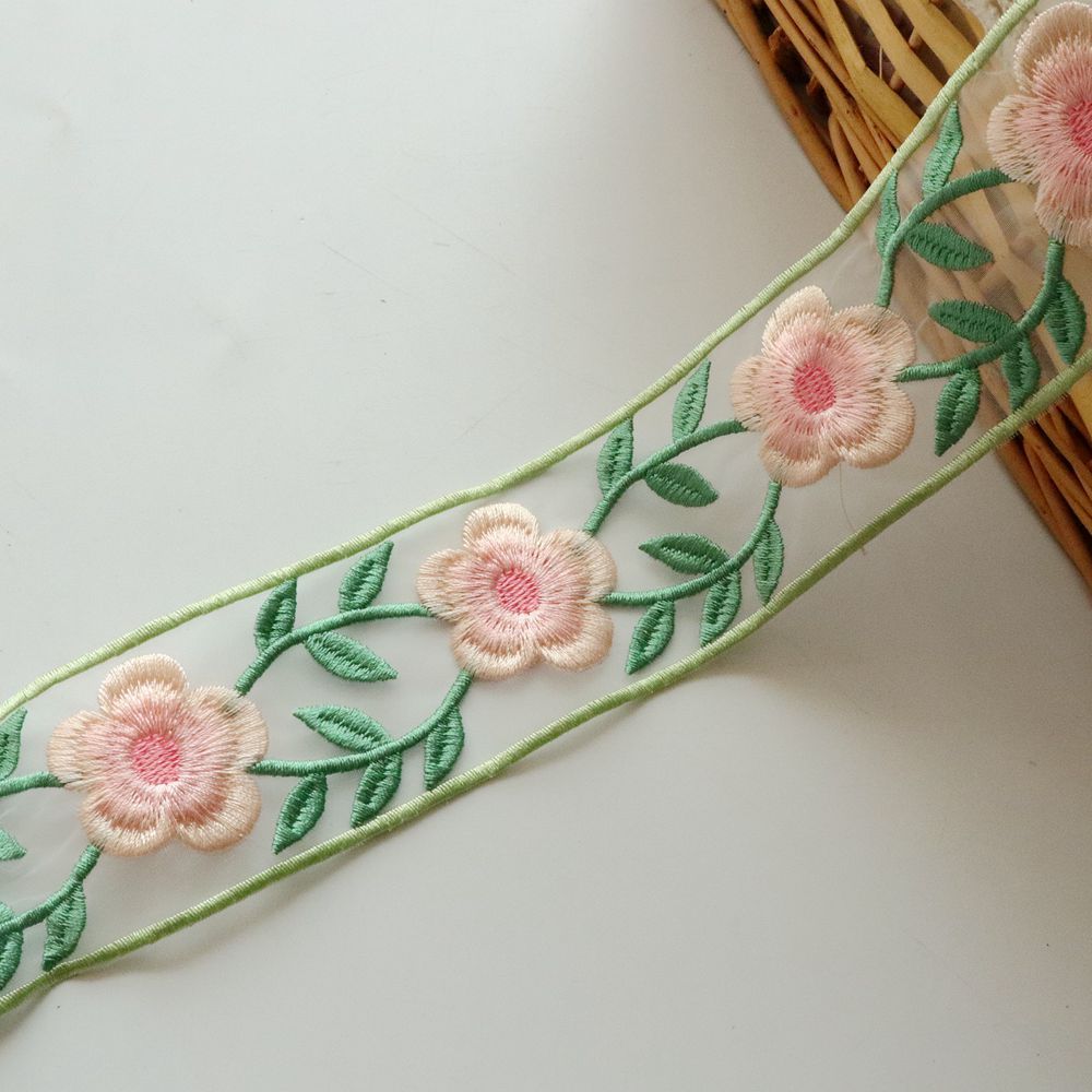 5cm Wide Mesh Bar Code Embroidery Lace Accessories